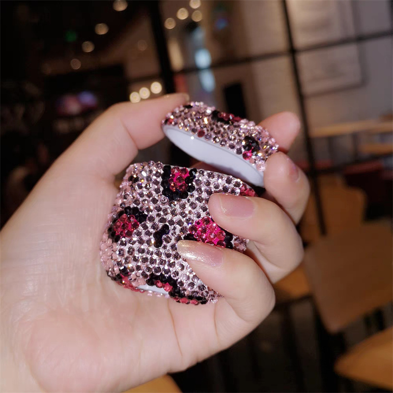 Ręcznie robione rhinestone Diamond Earnphone Case Bling Glitter Hanown Pełna torba na AirPods 1/2 Pro 3 Bluetooth bezprzewodowe osłony zestawu słuchawkowego