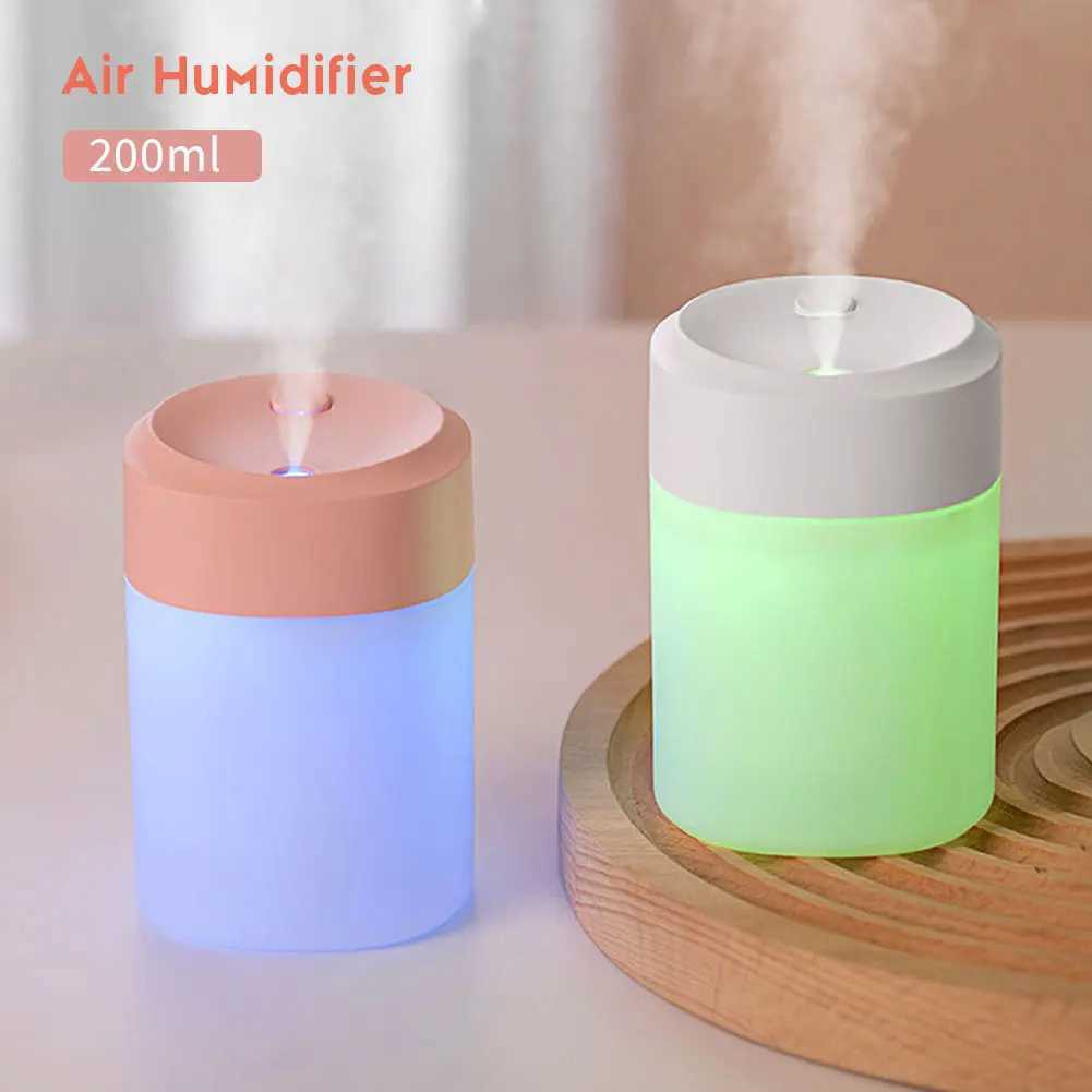 Humidificateurs 200 ml Humidificateur d'air à haute capacité portable avec assainisseur d'air léger nocturne adapté aux chambres de chambres Comprimés voitures puissance automatique Y240422