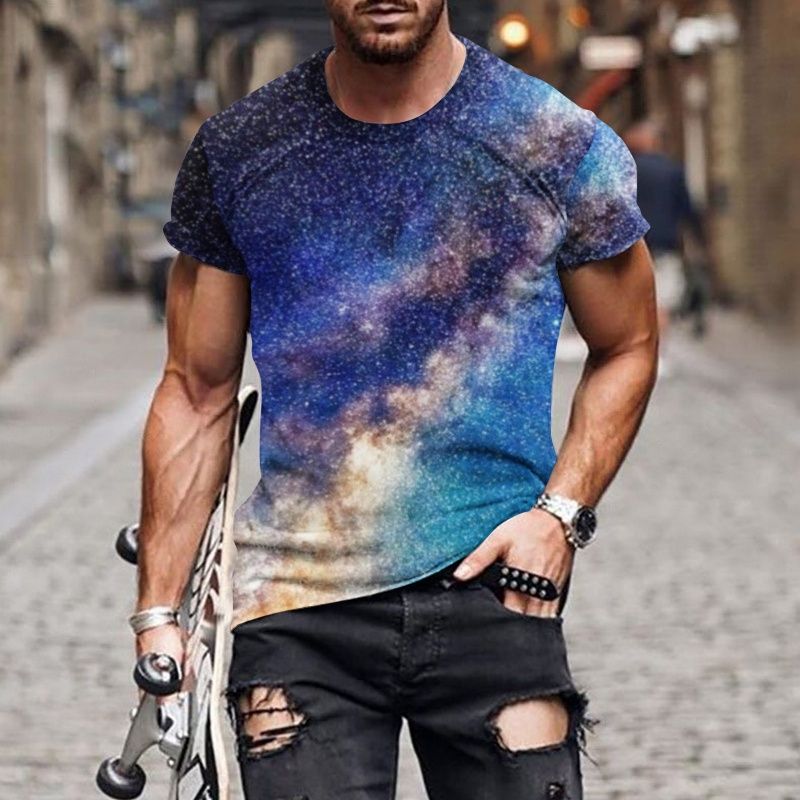 TE-shirt de créateur de mode pour les hommes Casual 3D Imprimé HARAJUKU Personnalité Round Cou Short à manches courtes