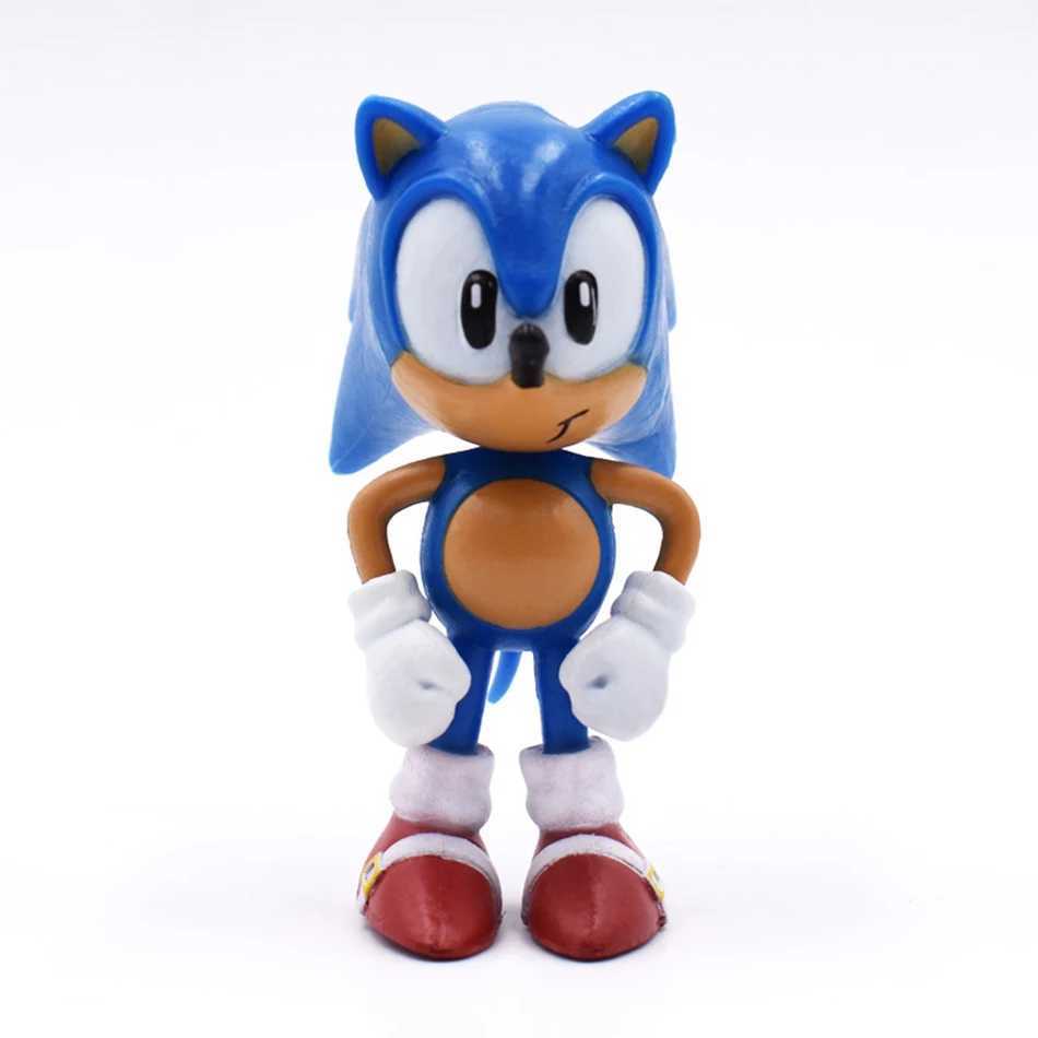 Figuras de brinquedos de ação Novo conjunto inteiro Venda Sonic Tails Werehog Ação Figuras Blue Shadow Doll Cartoon Fatuetas colecionáveis bonecas infantis Kids Hedgehog Toy T240422