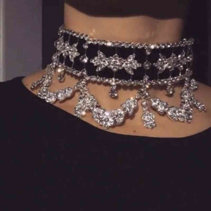 KMVEXO 2019 Fashion Crystal Rhinestone Choker Velvet Statement Necklace for Women Collares Chocker Jewelry Party Gift317q