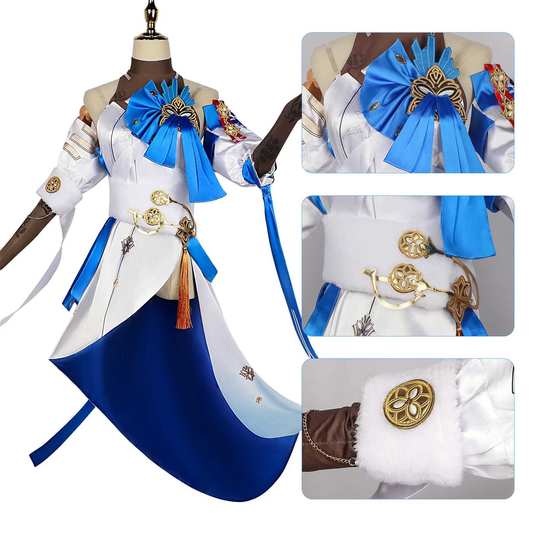 Anime Costumes Bronya Honkai Star Rail Cosplay Bronya Rand Cosplay Come Wig Earring Anime Game Hallown Party Outfits Fot Women Y240422