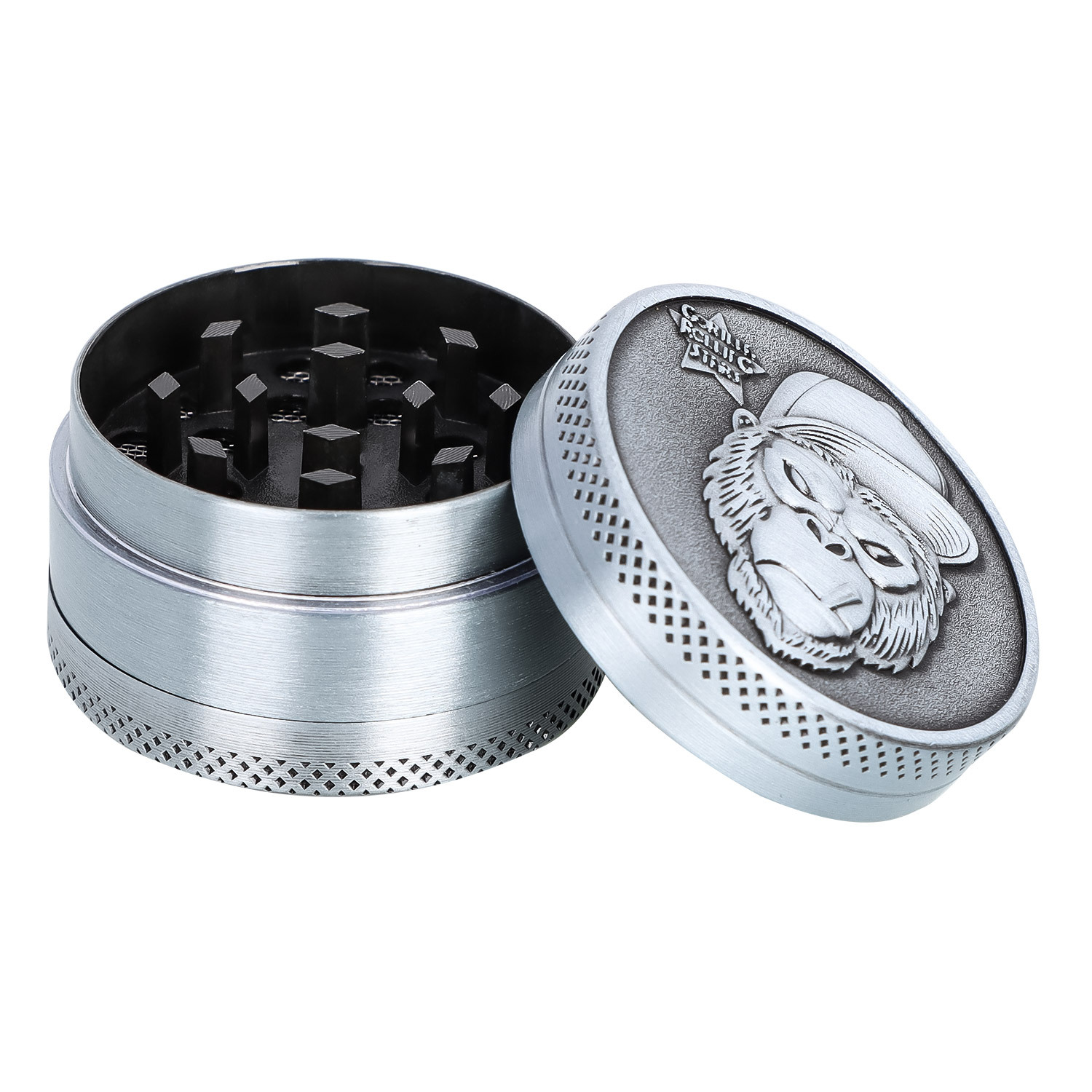 Gorilla Shape Zinc Alloy Grinder 40mm 50mm Smoke Accessroy Herb Tobacco Grinders 3Parts 4 Layers Herbs Crusher Silver Grinders Smoking Tool Accessories