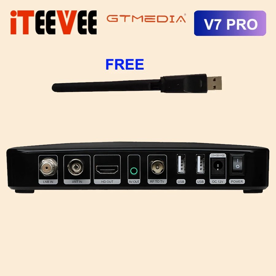 Empfänger GTMedia V7 Pro Combo DVBT2/S2 Satellite Receiver USB WiFi Susport H.265 Powervu Biss Key CCAM Newam YouTube 1080p Full HD