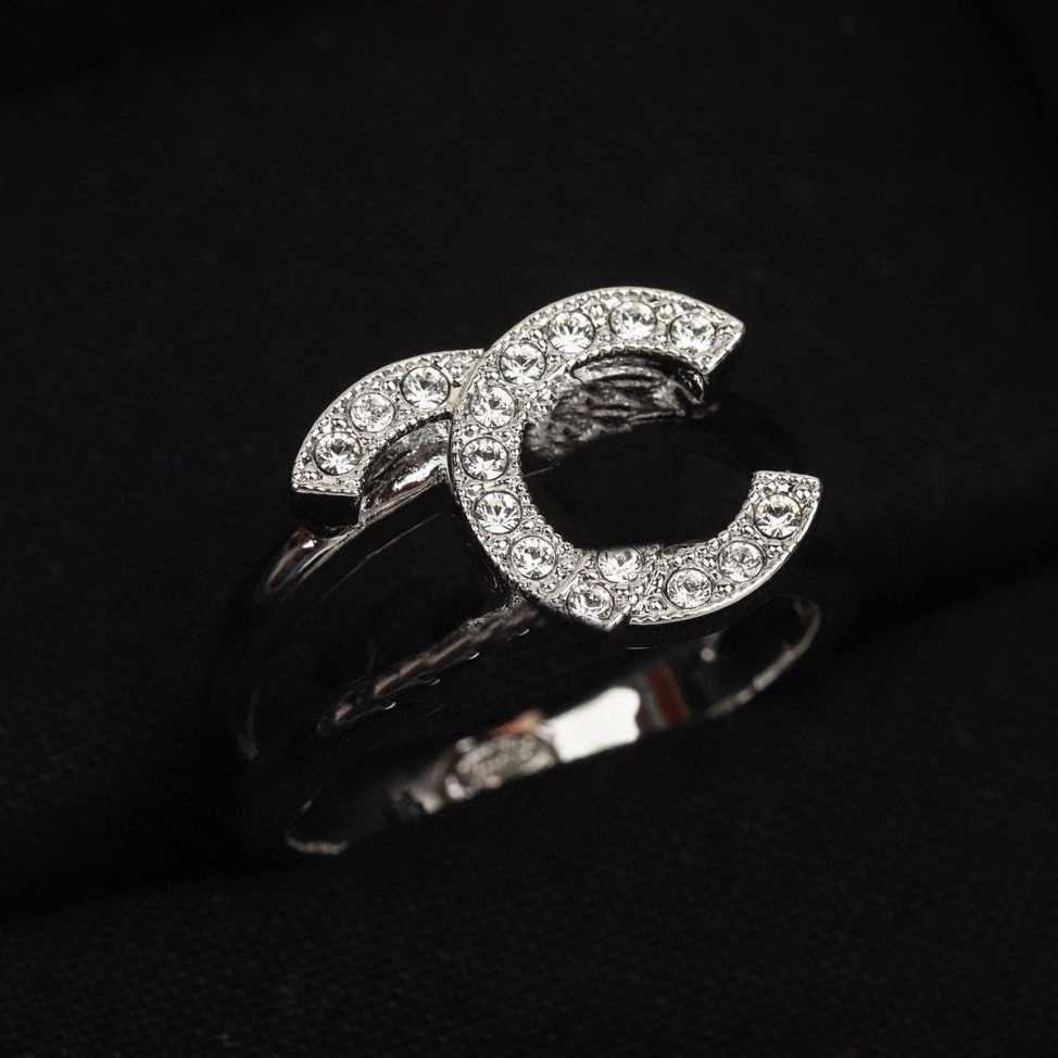 2023 Luxury quality charm band ring with diamond in silver plated hollow design have box stamp PS3320255T