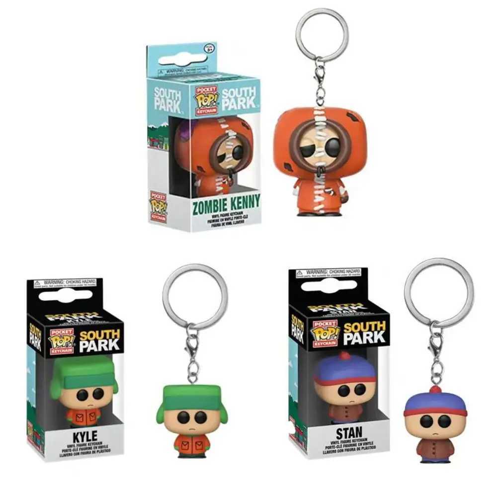 Action Toy Figures Funkoes Keychain Southern Park Action Figure Pocket Pop Action Keychains Toys T240422