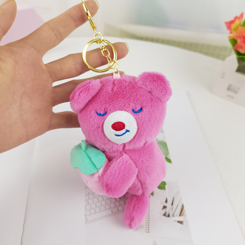 Cute Sleeping Bear Plush Doll Keychain, School Bag, Pendant, Little Bear Doll Scratching Doll, Gift Wholesale