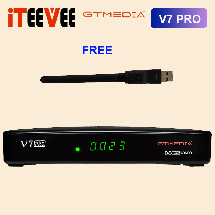 Empfänger GTMedia V7 Pro Combo DVBT2/S2 Satellite Receiver USB WiFi Susport H.265 Powervu Biss Key CCAM Newam YouTube 1080p Full HD