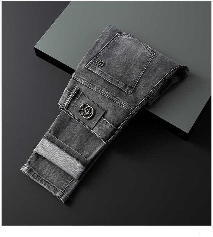 Designer de jeans masculin 2024 printemps / été Nouveau de d'une marque Européenne High European Slim Fit Leggings élastique décontracté polyvalent long style 1h1q