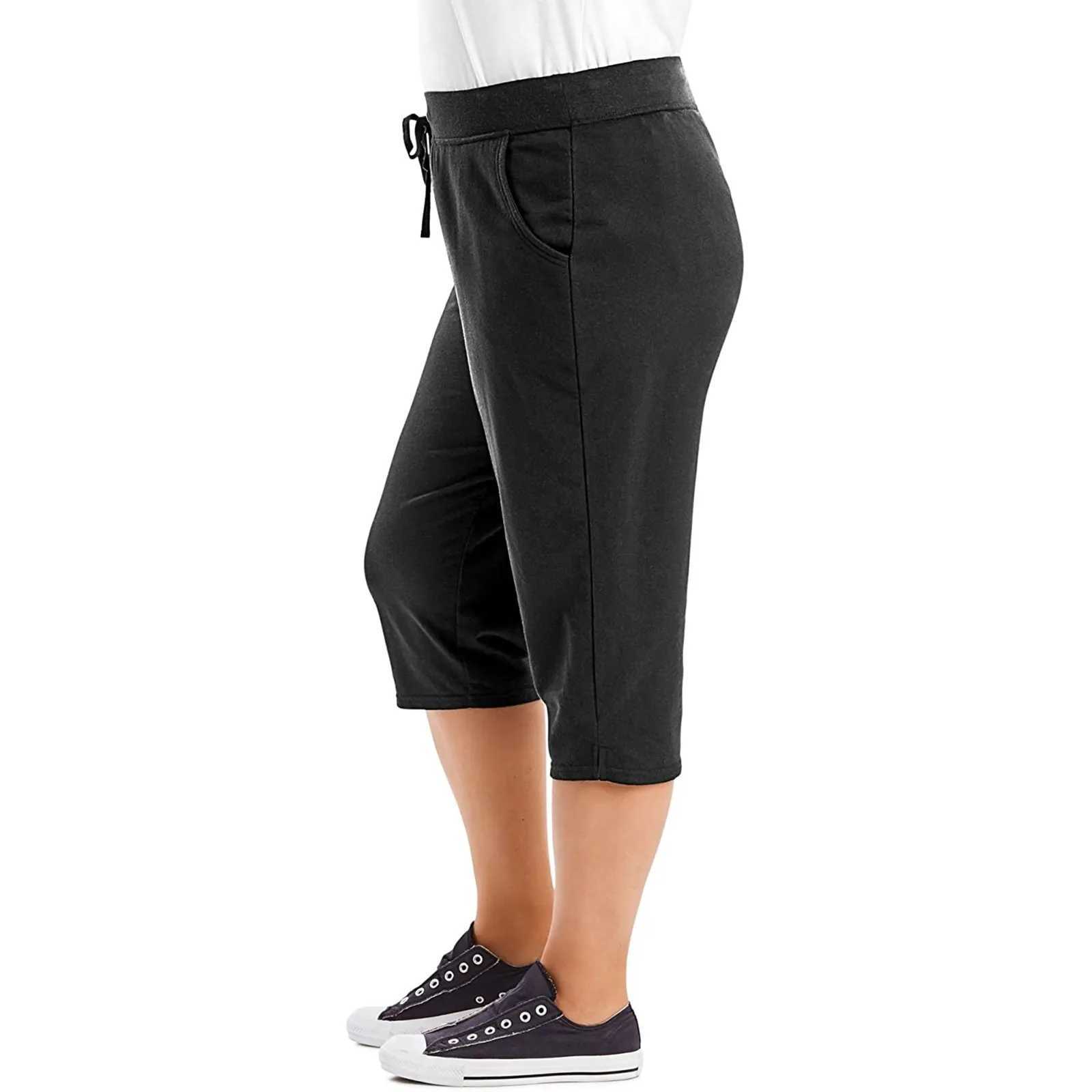 Spodnie damskie Capris Womens Plus Rozmiar sznurka sprężyste spodnie i spodnie sportowe Y240422