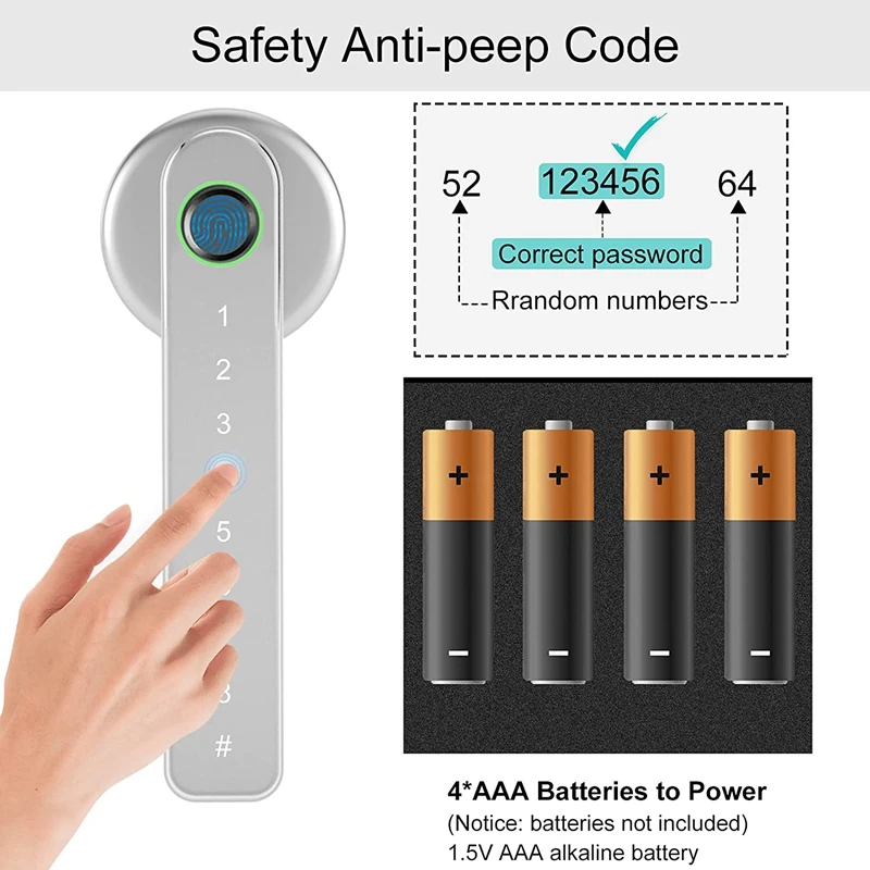 Besturing Smart Fingerprint Door Slot Biometrische deurslot met handgreepless Entry Deur Slot met toetsenbord elektronische Deadbolt