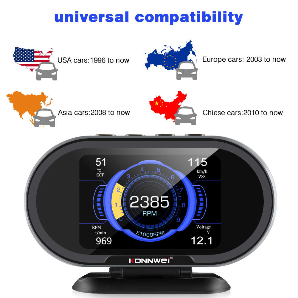 NOVO KONNWEI KW206 COMPUTADOR AUTOMENTO DE AUTO DE VENÇO DIGITAL OBD 2 Consumo de combustível de combustível Display de temperatura da água OBD2