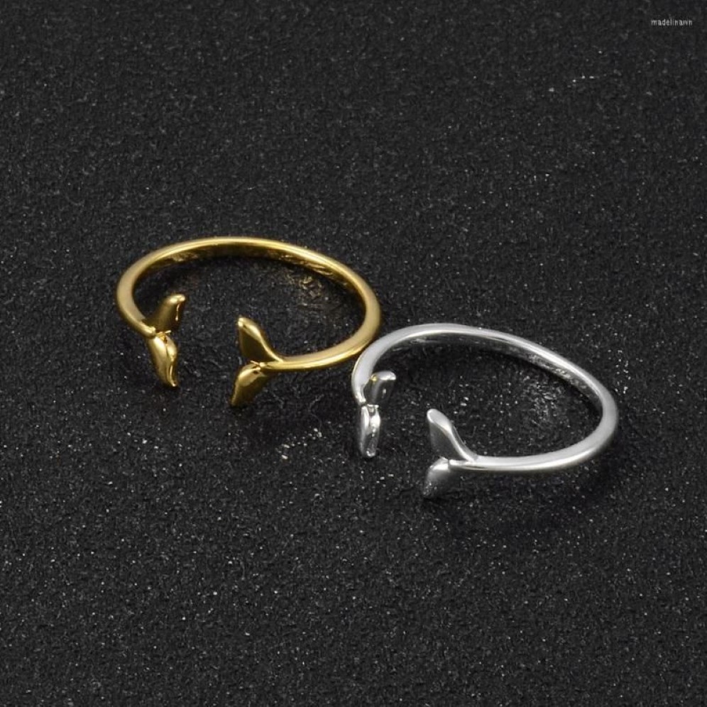 Anillos de racimo Tail de ballena Anillo simétrico Ajustable Men and Women Pareja Apertura285d