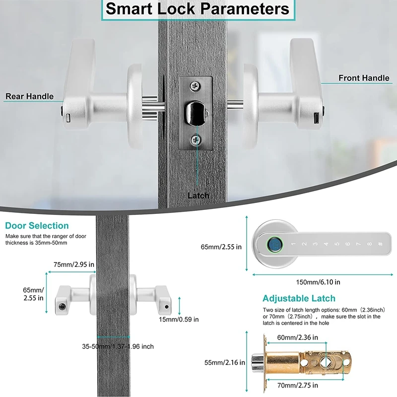 Besturing Smart Fingerprint Door Slot Biometrische deurslot met handgreepless Entry Deur Slot met toetsenbord elektronische Deadbolt