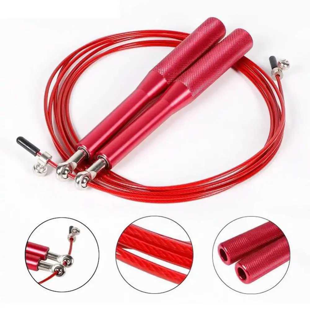 Jump Ropes Training cable ball bearing anti slip handle jump rope aluminum alloy adjustable comfortable fitness tool Y240423