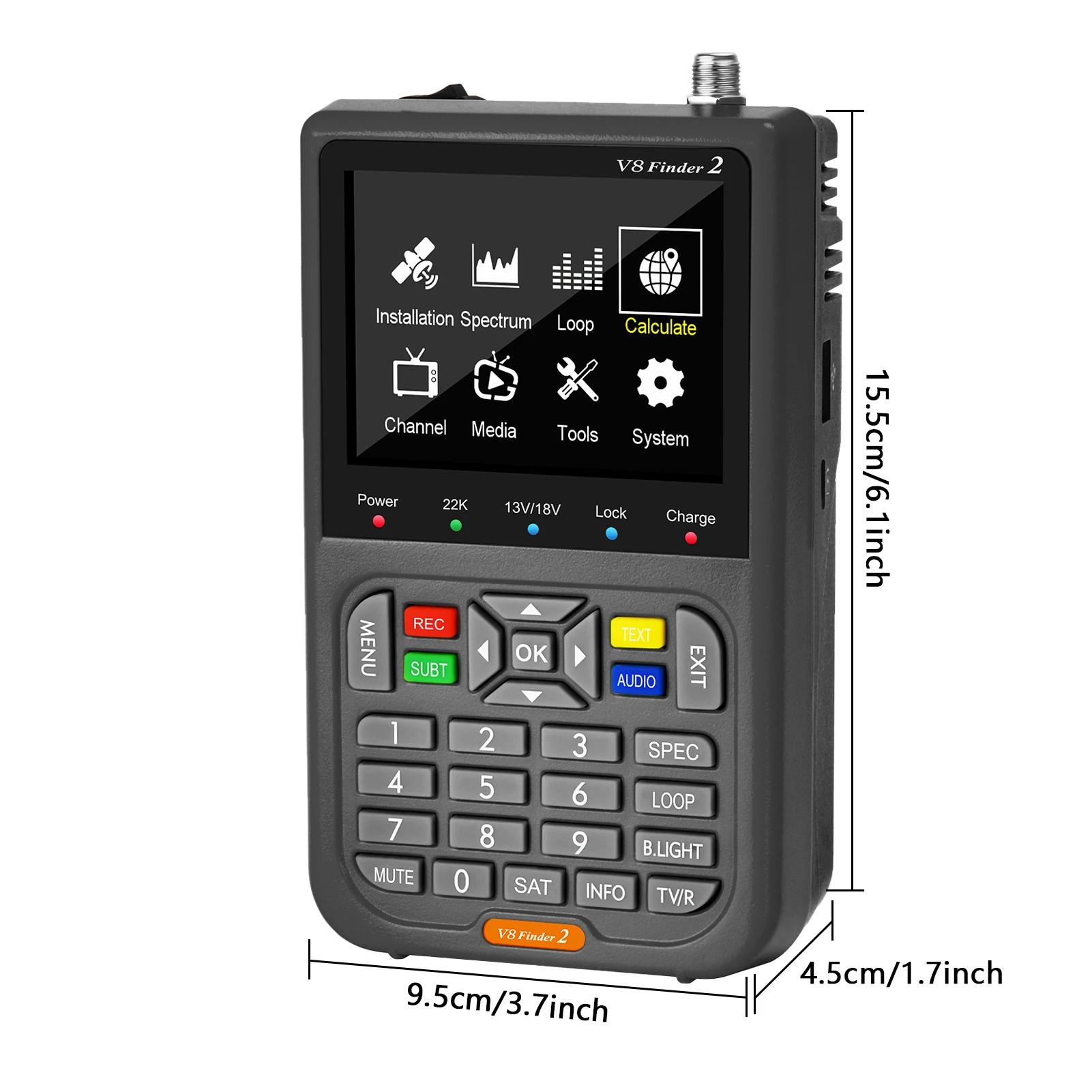 Finder Digital Satellite Signal Meter 업그레이드 TV DVBS/S2/S2X 수신기 SAT 탐지기 4000mAH 대용량 위성 신호 파인더 및