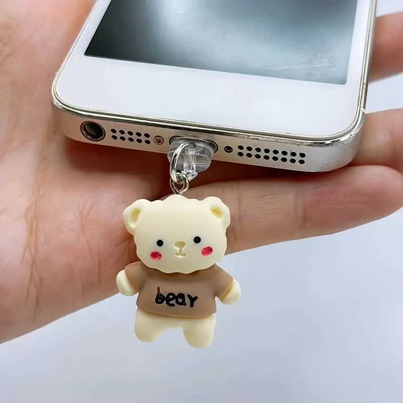 Téléphone cellulaire Anti-Dust Gadgets Téléphone Plug Iphone Samsung Type-C Interface Beauty Migne Teddy Bear Accessoires décoratif