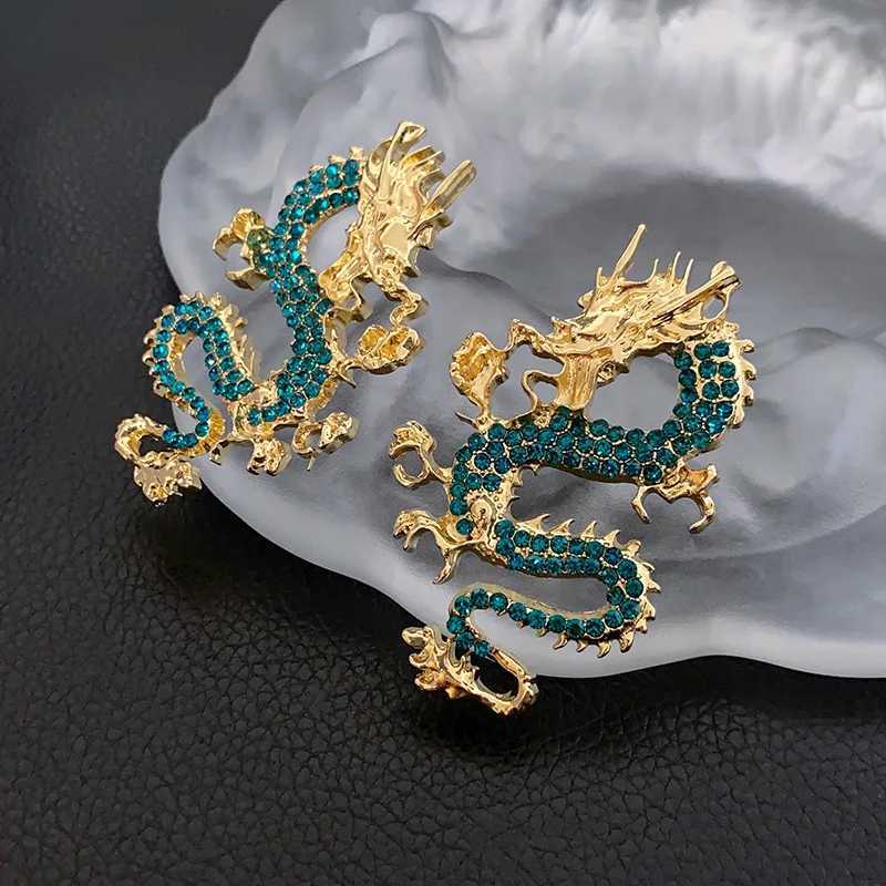 Pendientes de dragón de dragones de diez rianas de la lámpara dangle para mujeres pendientes de moda de moda antigua