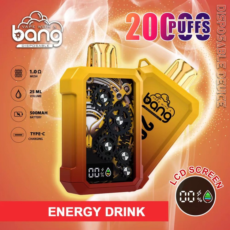 Bar de vitesse Puff Bang d'origine 20000 Puffs Digital Vape Disposable 25ml 500mAH DESCABLE E POD CIGRACK POD 20K Écran intelligent 12 FLAVORS