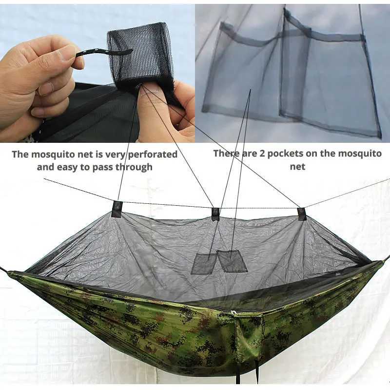 Camp Furniture Camping Hammock Tent Outdoor Backpacking Mosquito-Net Travel Lightweight Y240423