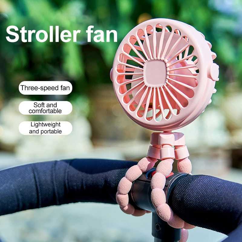 Other Appliances Multi functional handheld mini octopus fan portable USB charging home outdoor cart with night light function small fan J240423