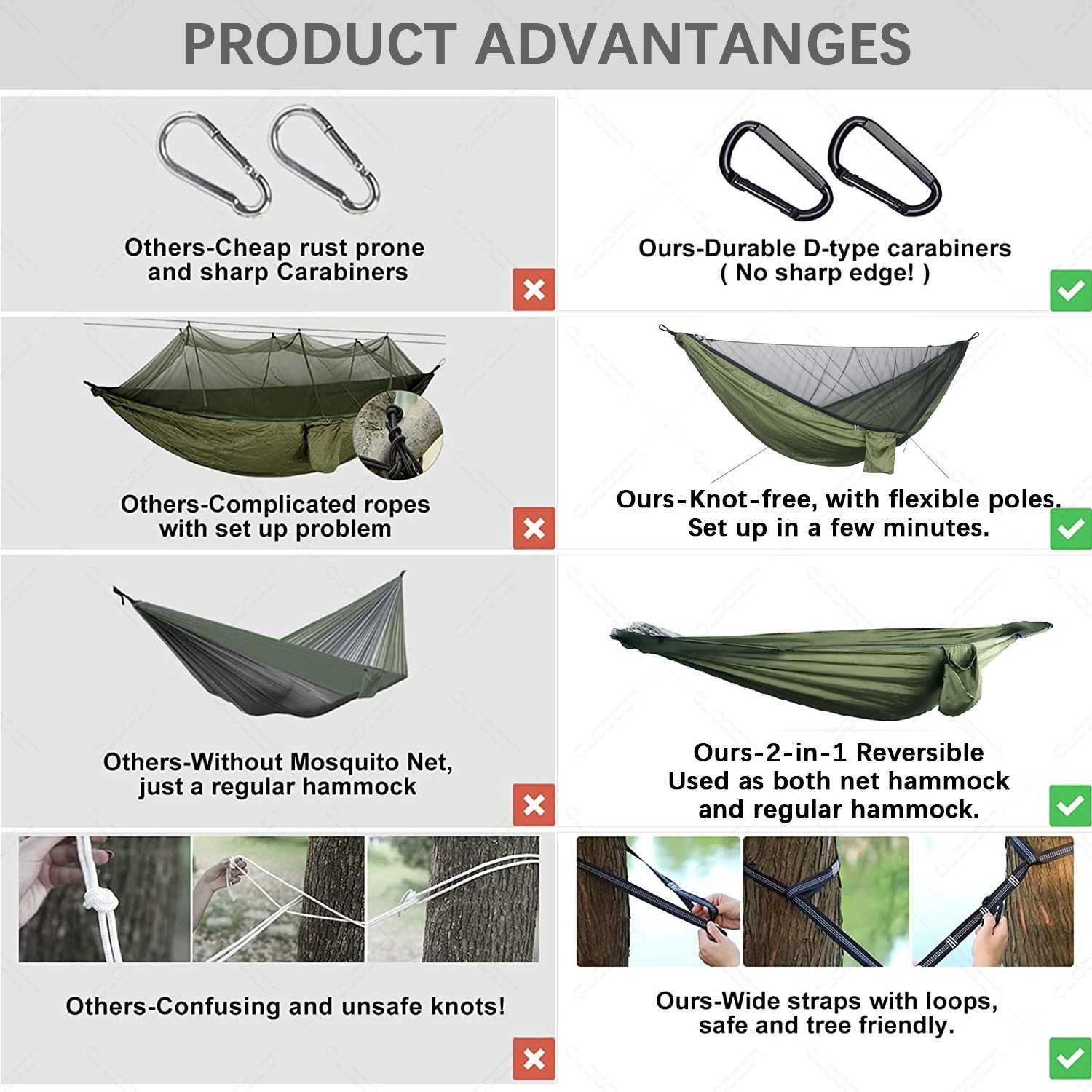 Meubles de camp 2 personnes camping avec moustique net naturehike ultralight équipement swing pour adultes meubles de jardin extérieur suspendus hamac y240423