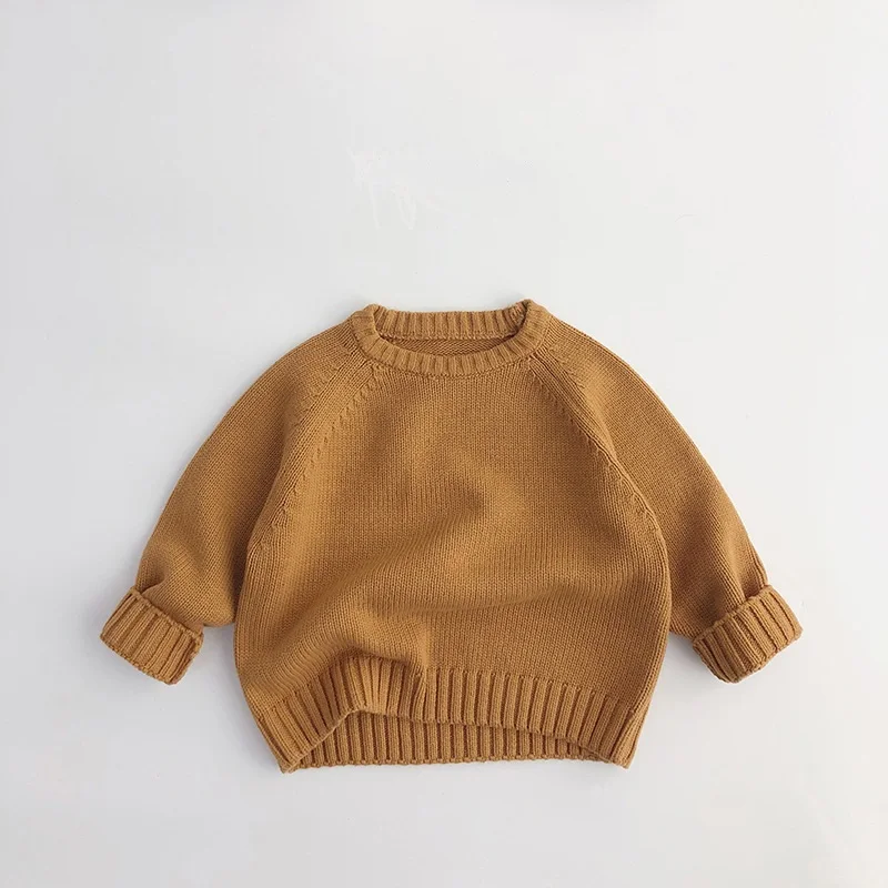 Truien jongens en meisjes baby stiksel ronde nek gebreide pullover top losse herfst en winter nieuwe kindertrui gebreide top