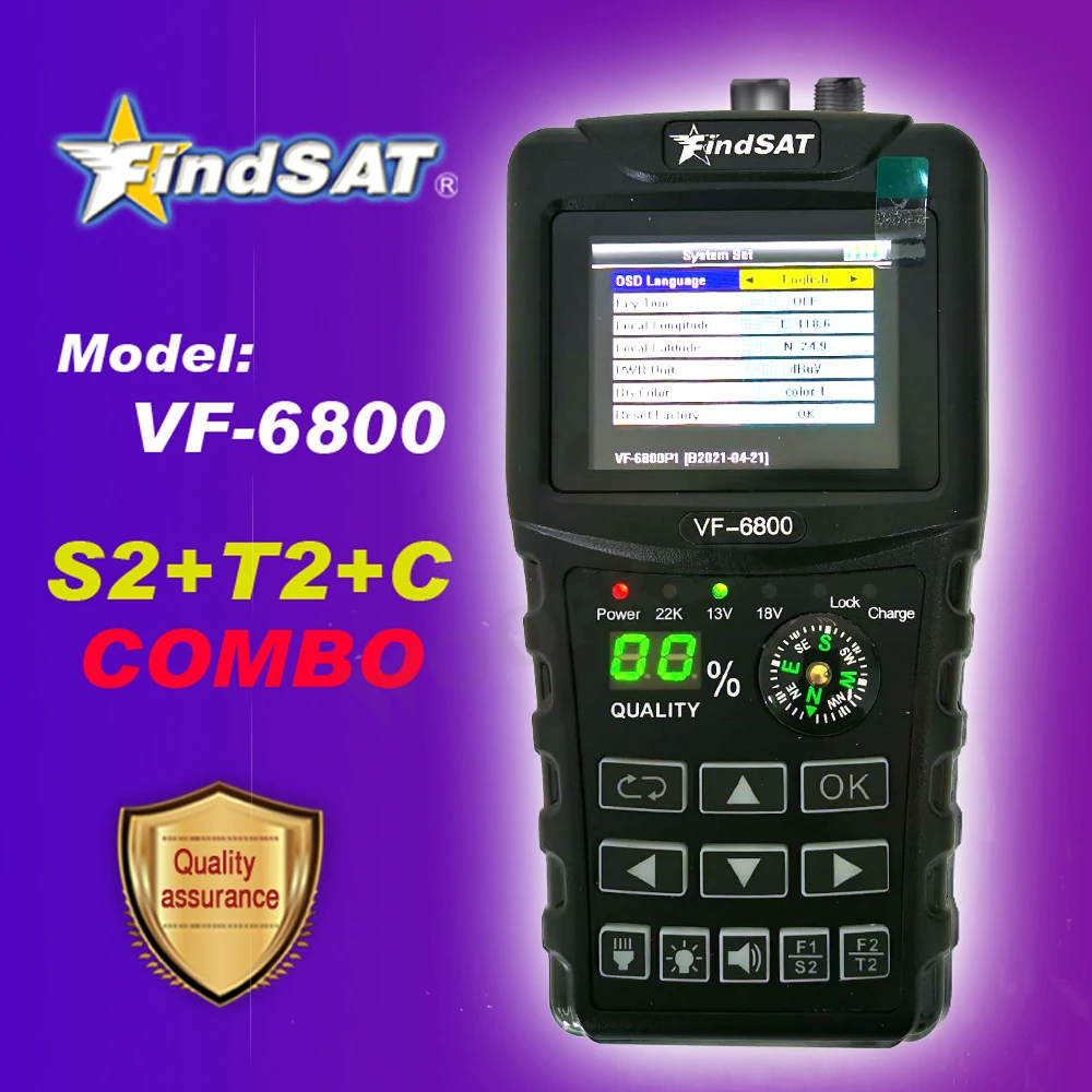 Finder HD Digital Satellite Finder Combo Support DVBT2 / DVB S2 / DVB C SAT METTER FINDER POUR SATELLITE TV Receiver DVB T2 Tourner