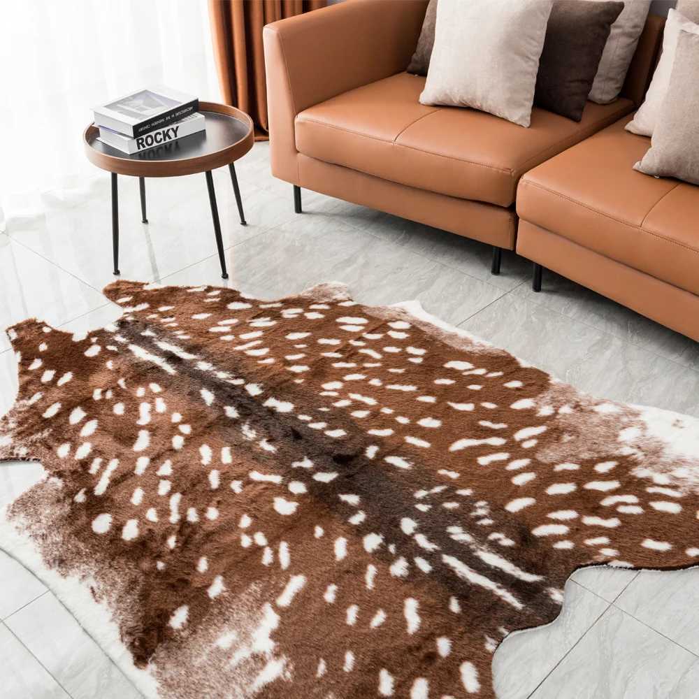 Mattan Modern faux päls matta 20 mm lång plysch matta för soffbord rumsdekor mattor för vardagsrumsmattor matta för sovrumsdekoration T240422