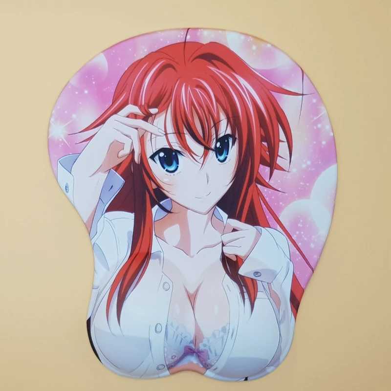 Coussinets de souris poignet repose rias anime sexy fille 3d seins de jeu pads de souris avec gel en silicone repos y240423