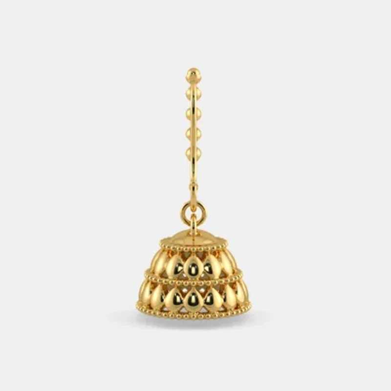 Charm Ethnic Geometric gold Color Bell Inlaid Zircon Earring for Women Vintage Trendy Wedding Earrings Indian Boho Friendship Jewelry Y240423