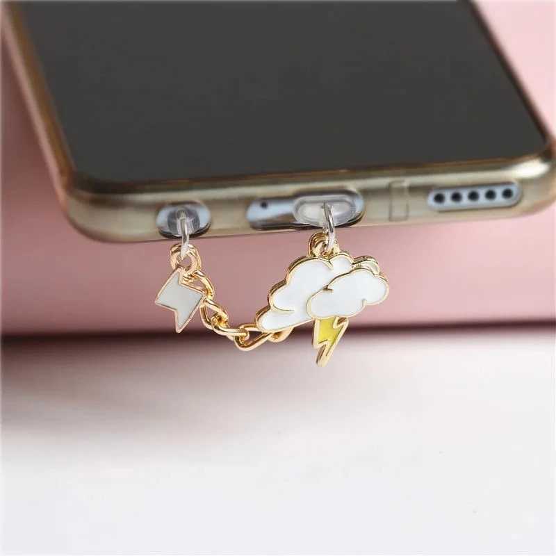 Mobiltelefon Anti-dust Gadgets Clouds Cute Dust Plug Charm Kawaii Telefon Anti Dust Cap Laddning Port Plug för iPhone Type C Dust Protection Earphone Jack Stopper Y240423