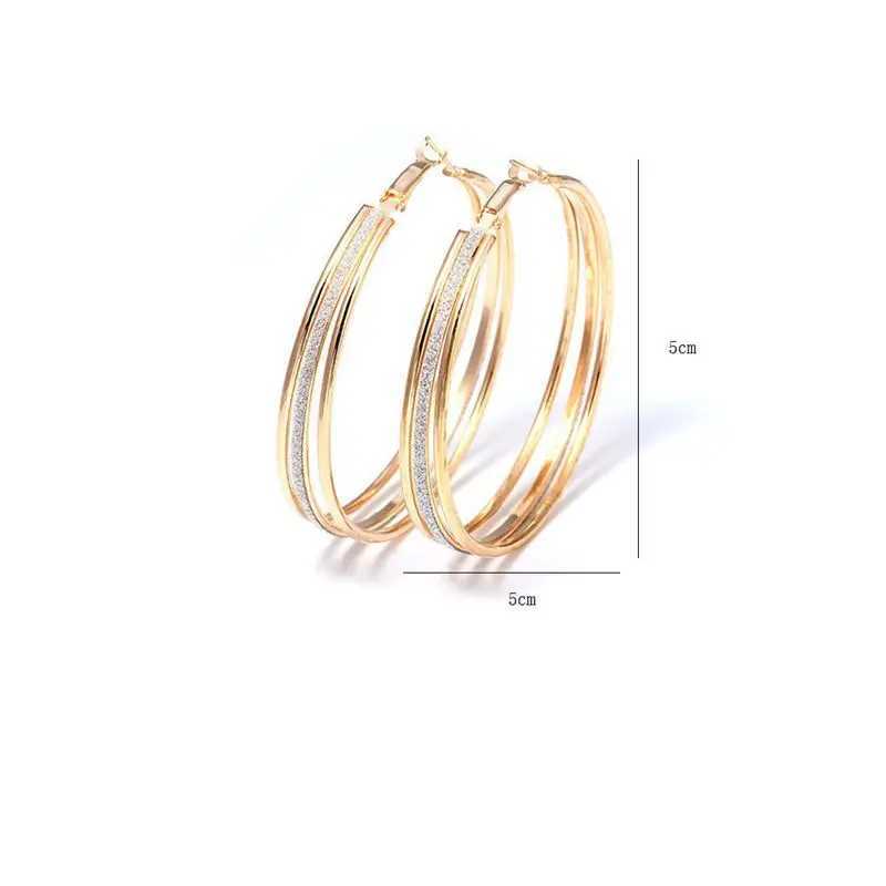 Charm Classic Round Big Hoop Ohrring Round Loop Circle Gothic Punk Hoop Ohrring große Ohrringe für Frauen Mode Schmuck Y240423