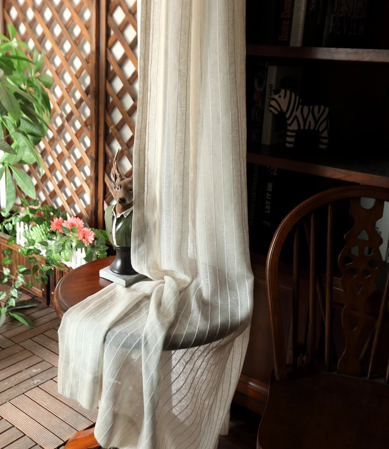 Лесняная полосовая шарнирная пряжа для гостиной полосатые белые спальни оконные драпировки