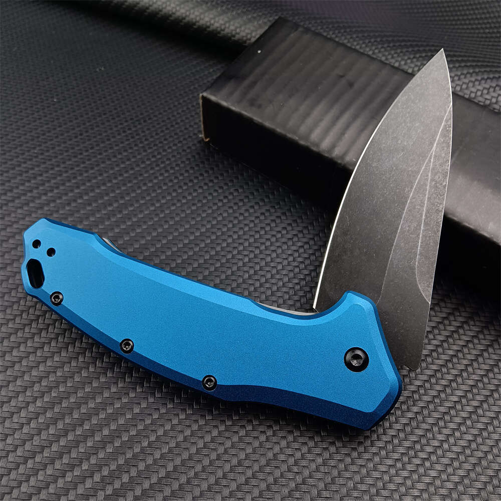 Blue Link Portable Folding Pocket Knife 9cr13mov Stonewash Blade T6 Aviation Aluminum Handle Camping Hunting Tactical EDC Tools