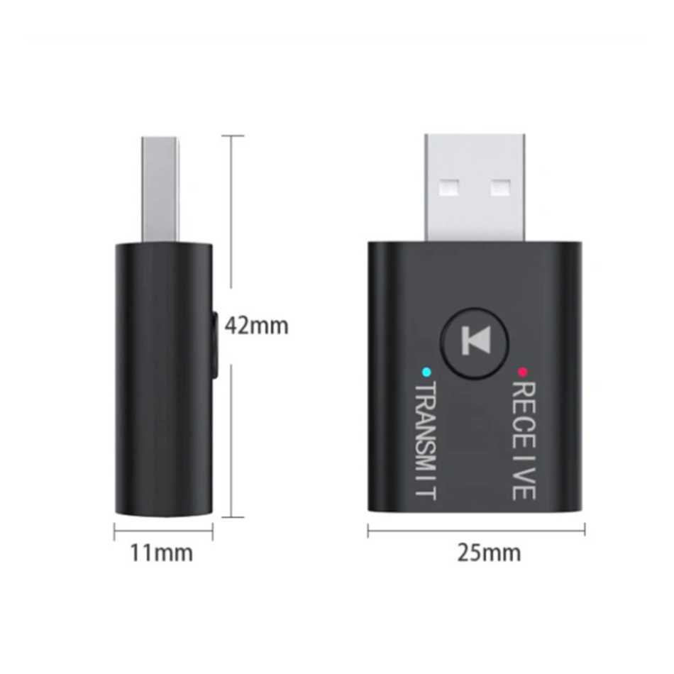 2 In 1 USB Bluetooth Adapter V5.0 Bluetooth Transmiter for Computer TV Laptop Speaker Headset Wireless Audio Receiver