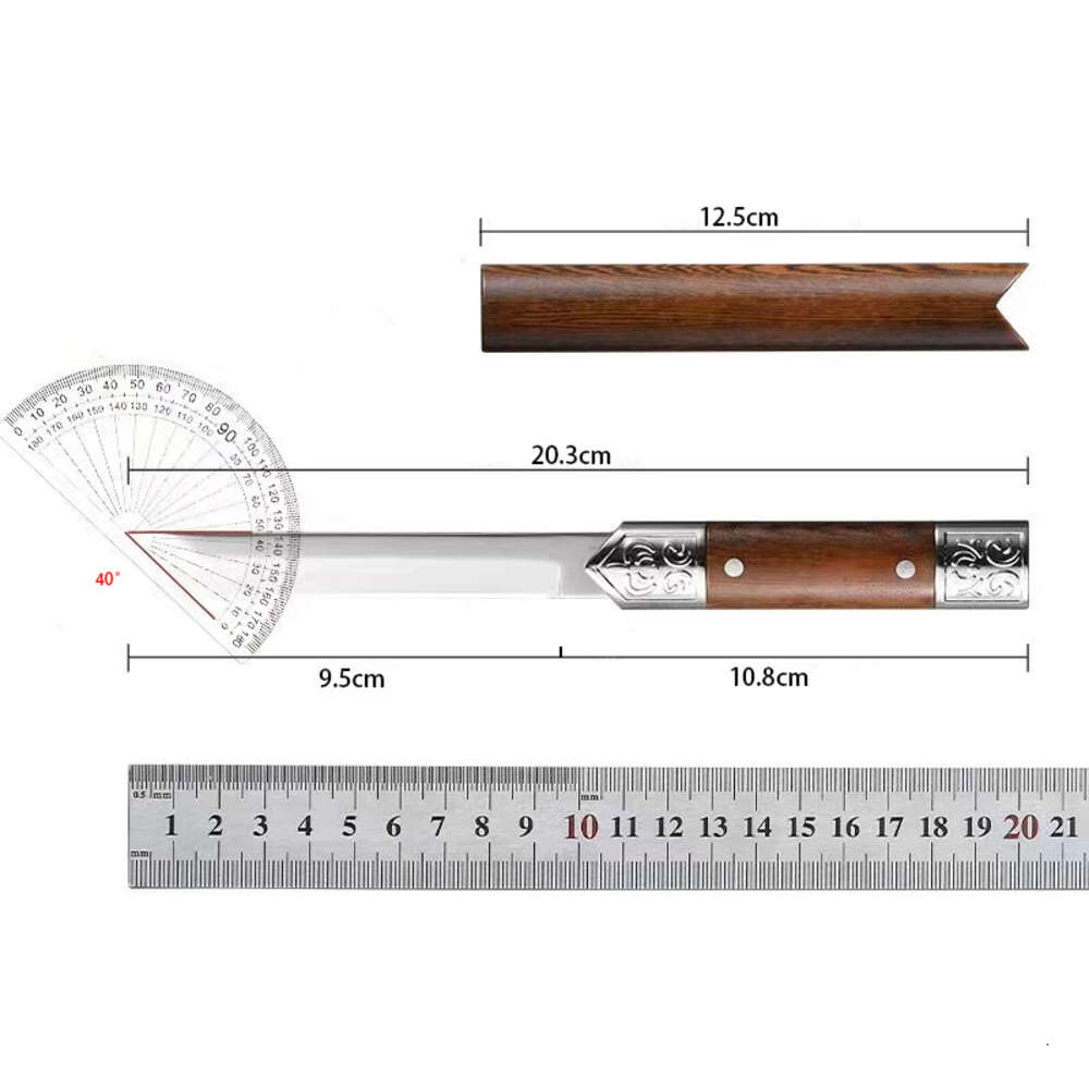 Cuchilla de fruta afilada de acero inoxidable de 1 por ciento, cuchilla fija, cuchillo de bolsillo EDC portátil, cuchillo de carne de campamento multipropósito, barbacoa, barbacoa