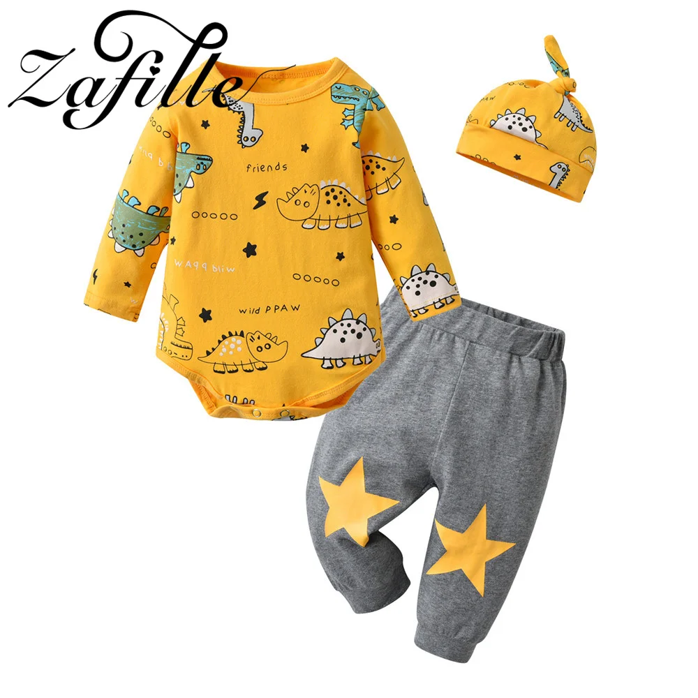 SETS Zafille 024m Kids NOUVELLES Girls NOUVELLES Vêtements Dinosaure Bébé garçons vêtements BodySuit + Pant Cartoon Enfants pour tout-petits Costume