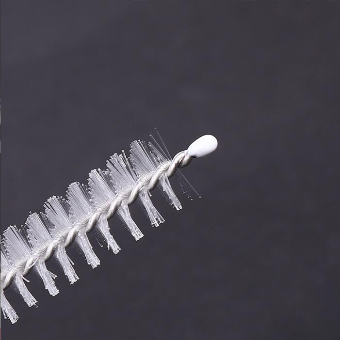 Tube en verre d'aspiration à cheveux doux en acier inoxydable 20 cm Nettoyer pour brosses longues en nylon pour bouteille de pêche à la bouteille Brosse de tuyau de tuyau