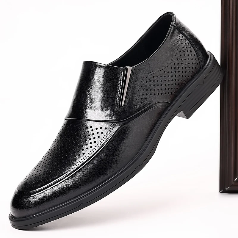 Marka 2024 luksusowe sukienki biznesowe buty biznesowe swobodny skóra pusta oddychanie mokasyna mężczyźni na świeżym powietrzu buty obuwie