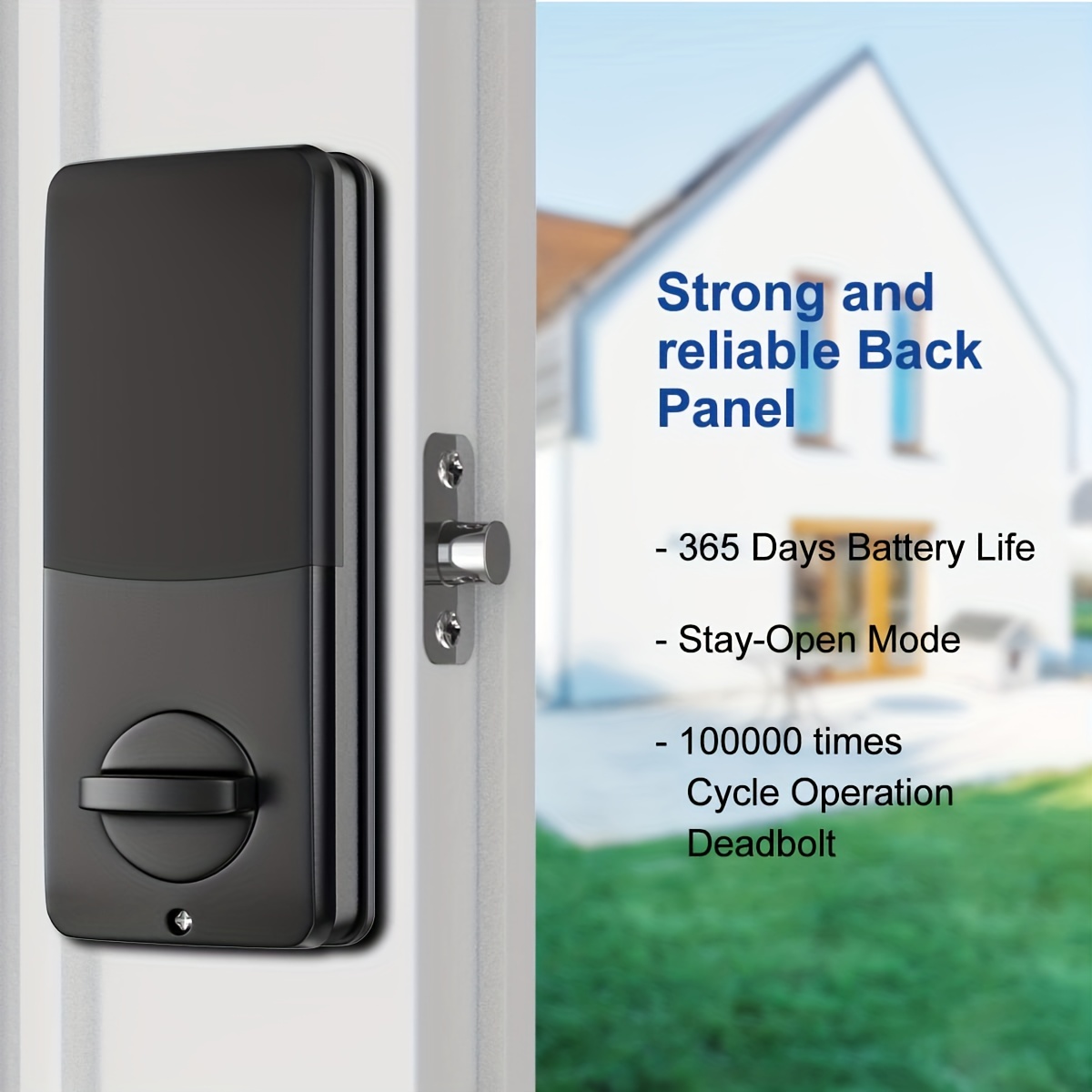 Verrouillage intelligent avec empreintes digitales Deadbolt - Locke de porte d'entrée sans clé 5 en 1 avec application de clavier télécommande, verrouillage intelligent automatique étanche, idéal pour les chambres, vestiaire