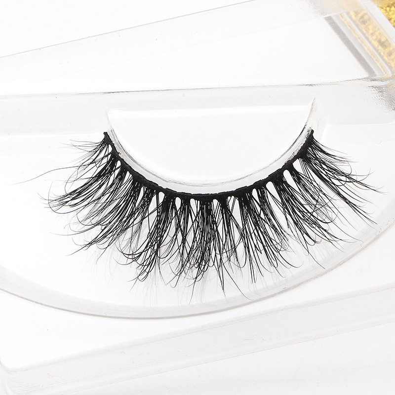 1 par Natural Fluffy Cotton Band Privat Label 100% Real Faux Mink Multilayer Eyelashs Extentions