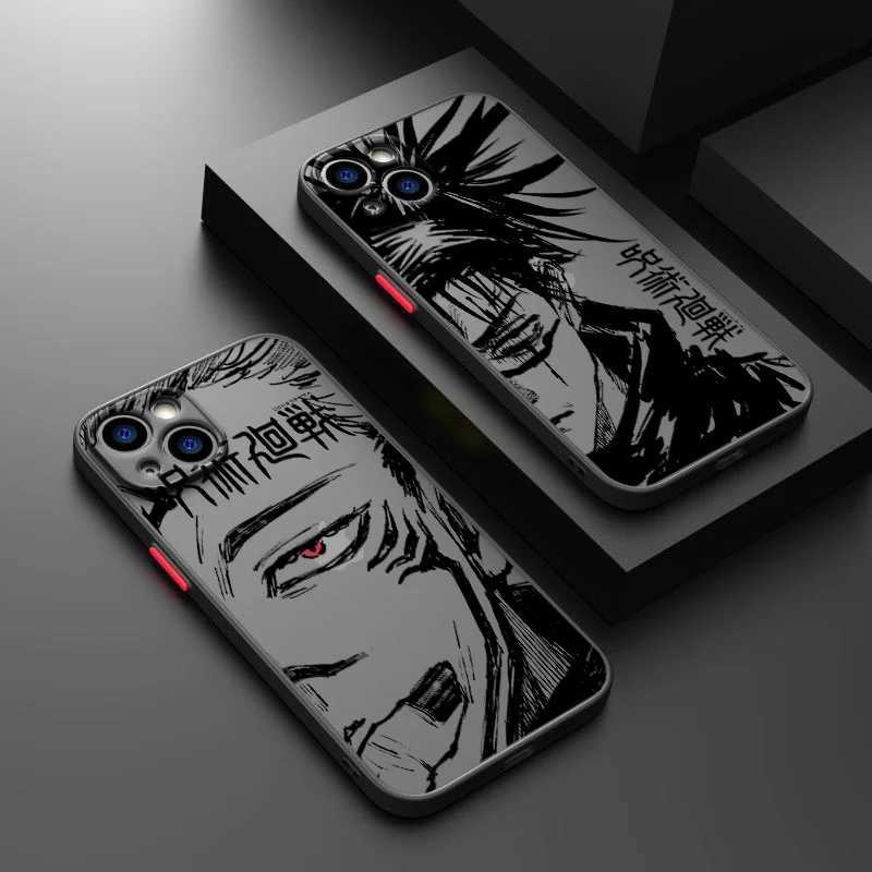 Mobiele telefoon bumpers Jujutsu Kaisen Anime voor iPhone 15 14 13 12 Mini 11 XS XR X 8 7 Pro Max plus TPU Frosted transparante telefooncase Y240423