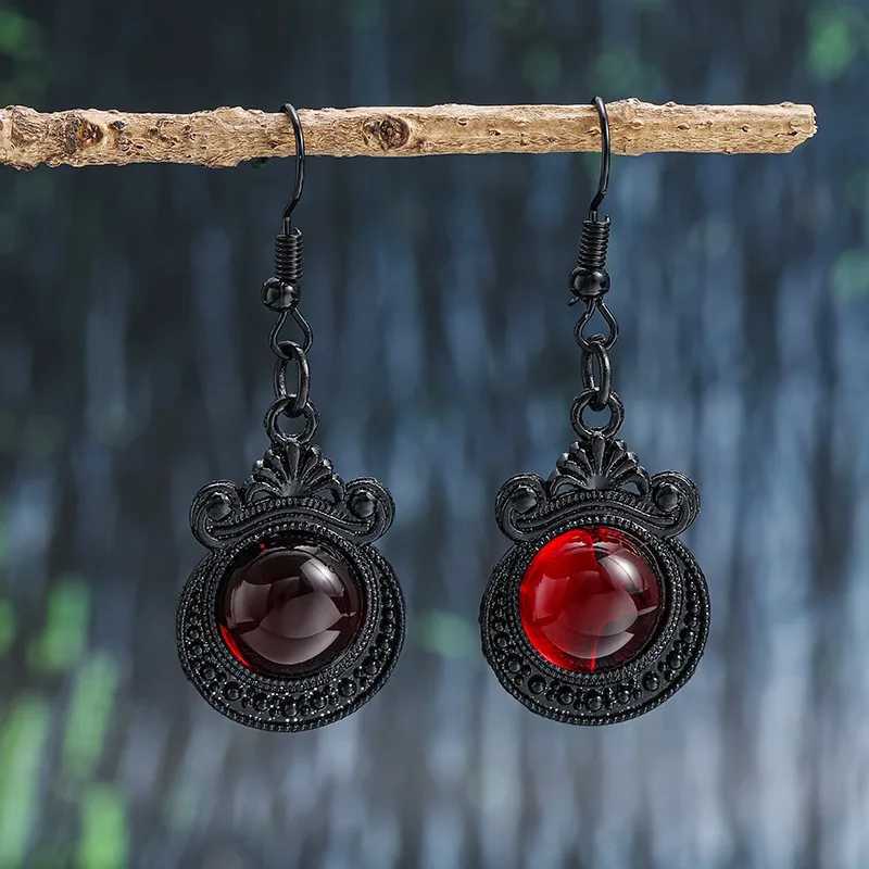 Charm vintage gotisk vampyr häxa svarta rosörhängen för kvinnor flickor 2023 kreativ halloween fest personliga smycken tillbehör y240423