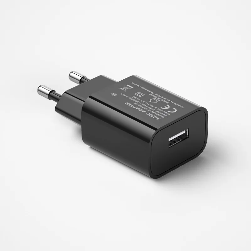 Laddare CE -certifierad europeisk regel 5V1A Laddningshuvud LED -ljus belysning USB -adapter Travelmobiltelefonladdare