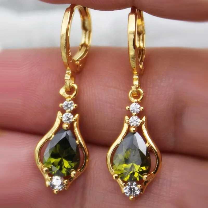 Charm Light Luxury Temperament Accessories Earrings Multi-color Drop-shaped Zircon Earrings for Girls Women Party Elegant Jewelry Y240423