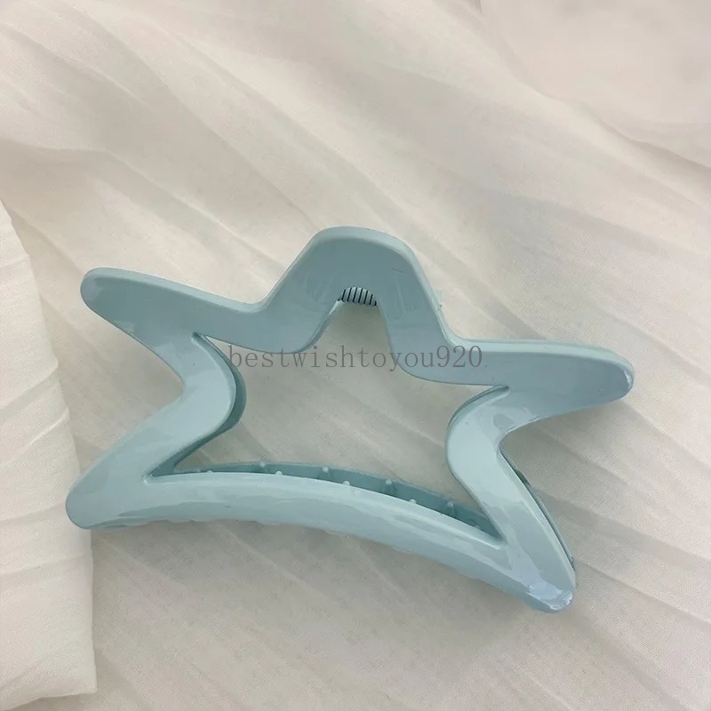 Clip di squalo Girls Blue Colore Starfish Gioometrica a stella Clip capelli coreano Tesinaggio capelli Accessori capelli femmine Accessori capelli Claw