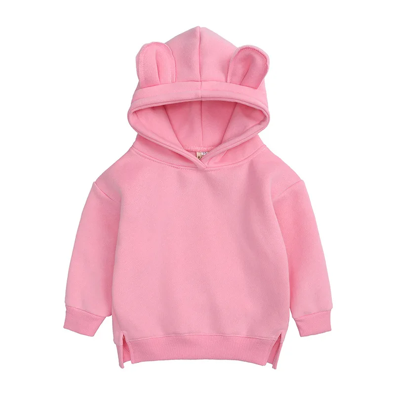 Sweatshirts 2021 NOUVEAU-né enfants Bécho Girls Vêtements pour garçons Spring Automne Cause Sweat-shirt Sweat Long Manneve Solid Warm Tenfit 024m