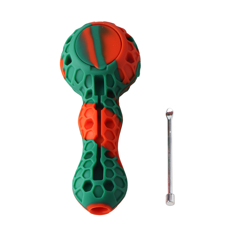 High Quality 4.2" Silicone Glass Pipe Tobacco Hand Pipe Portable Glass Pipe Dab Rig Smoke accessory Oil Burner