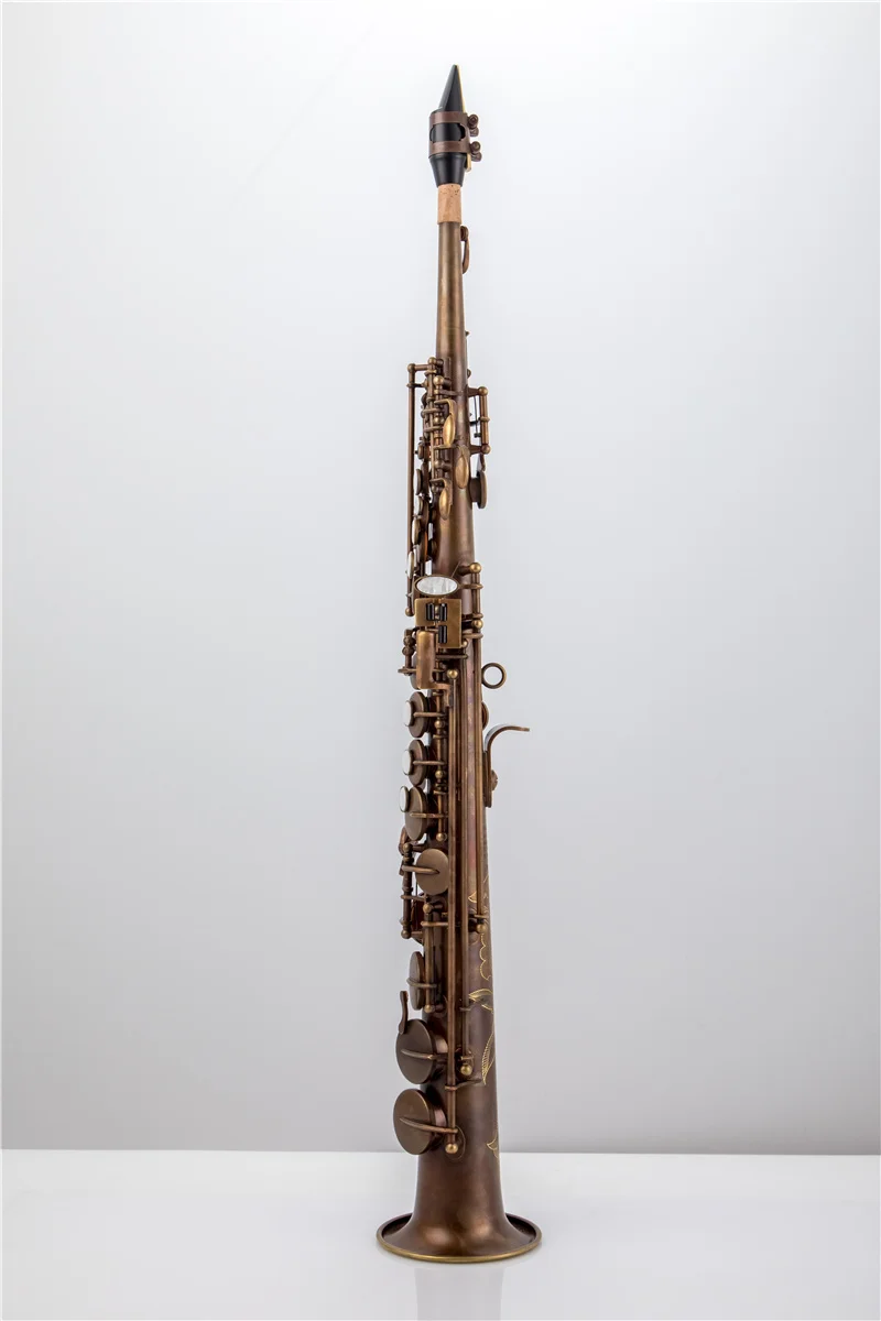 Saxofoon hoogwaardige merk MFC Soprano Saxofoon Mark VI Antieke koperen simulatie Bflat Sopranosax Mark VI Mondstuk Reeds Neck